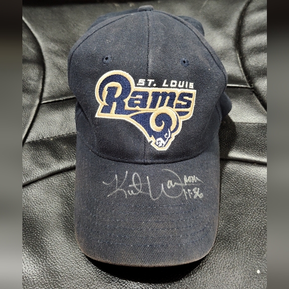 St. Louis Rams QB Kurt Warner Autographed Baseball Cap/Hat, Edward Jones, OS - Picture 1 of 7